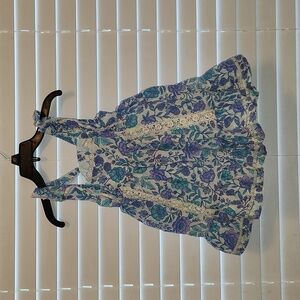 (3 ITEMS FOR $15)Happily Grey Floral Kids Dress with Ruffle Straps Size 18Months